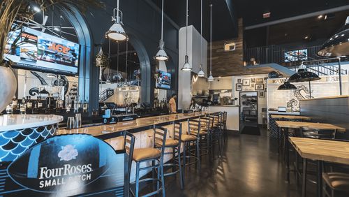 The interior of the Argonaut Fish Bar was renovated to be brighter and make the bar the centerpiece of the first floor. / Courtesy of Argonaut Fish Bar