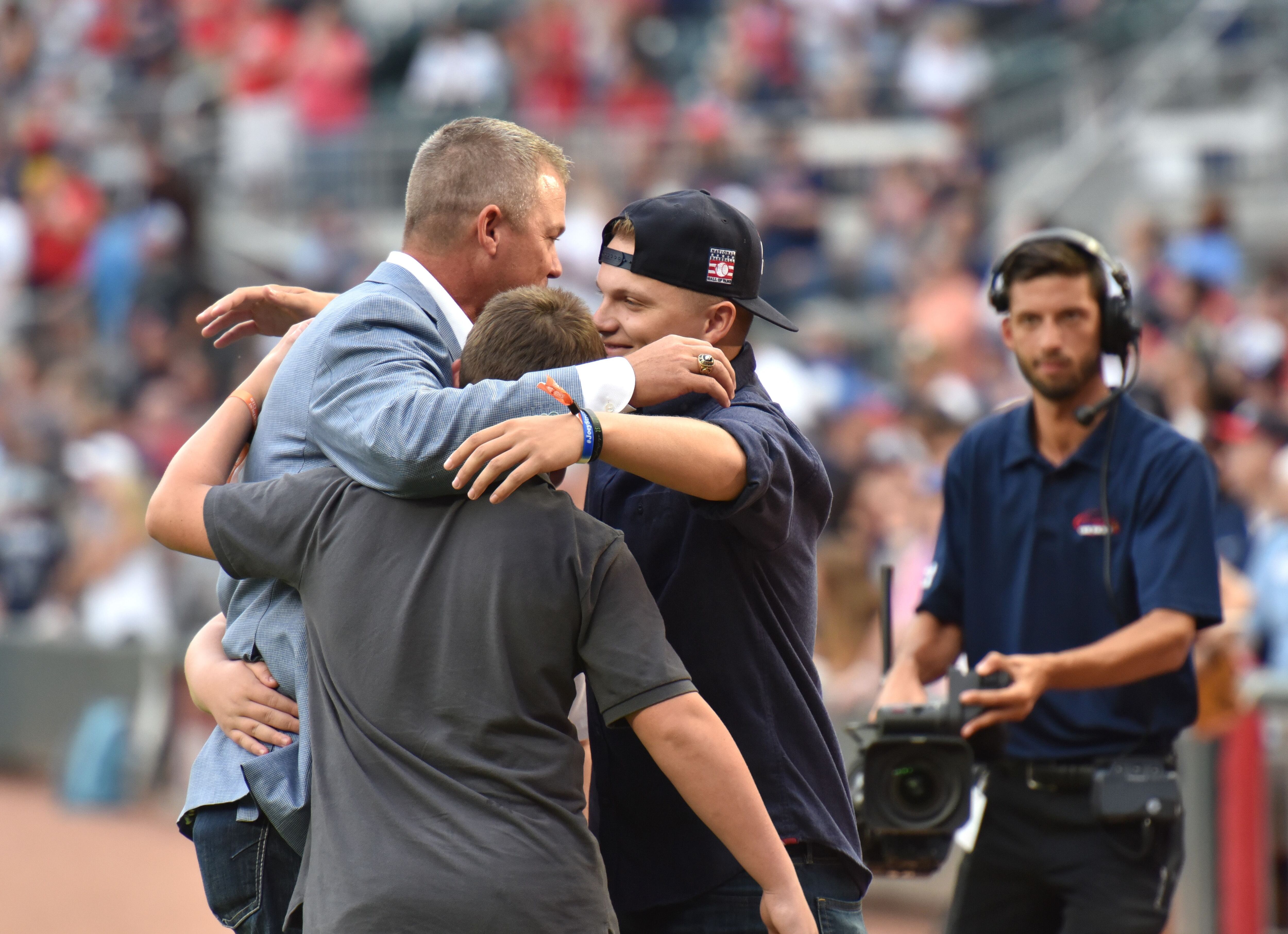 ATLANTA, GA – AUGUST 10: Newly inducted Hall of Famer Chipper