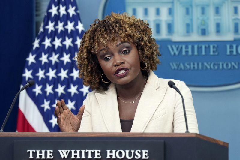 White House press secretary Karine Jean-Pierre speaks during the daily briefing at the White House in Washington, Tuesday, June 18, 2024. (AP Photo/Susan Walsh)
