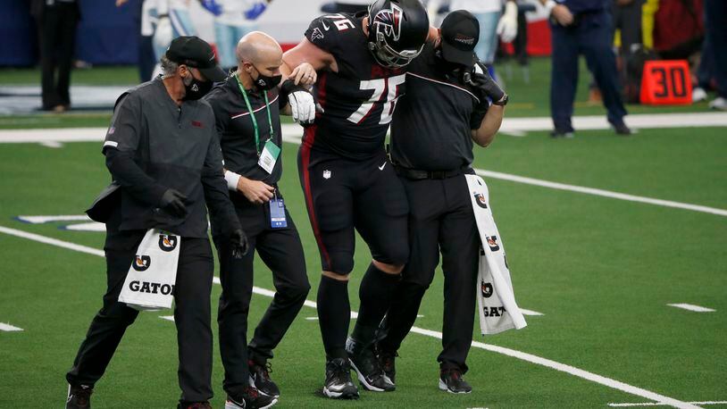Falcons' Kaleb McGary suffers MCL sprain in loss to Cowboys