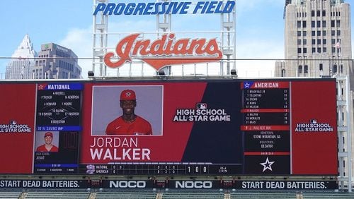 Jordan Walker, a senior at Decatur High School, took part in Major League Baseball's high school All-Star game in Cleveland the Saturday before the 2019 MLB All-Star game. (Contributed by Derek Walker)