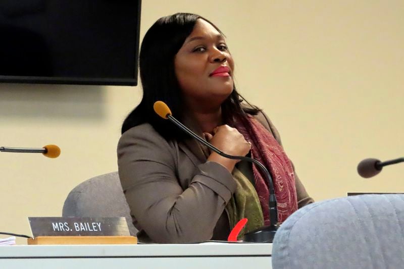 La'Quetta Small, the superintendent of schools in Atlantic City N.J., waits for a Board of Education meeting to begin on April 23, 2024. (AP Photo/Wayne Parry)