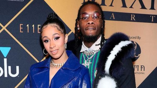 In this Feb. 3, 2018, file photo, Cardi B, left, and Offset arrive at the Maxim Super Bowl Party at the Maxim Dome in Minneapolis.