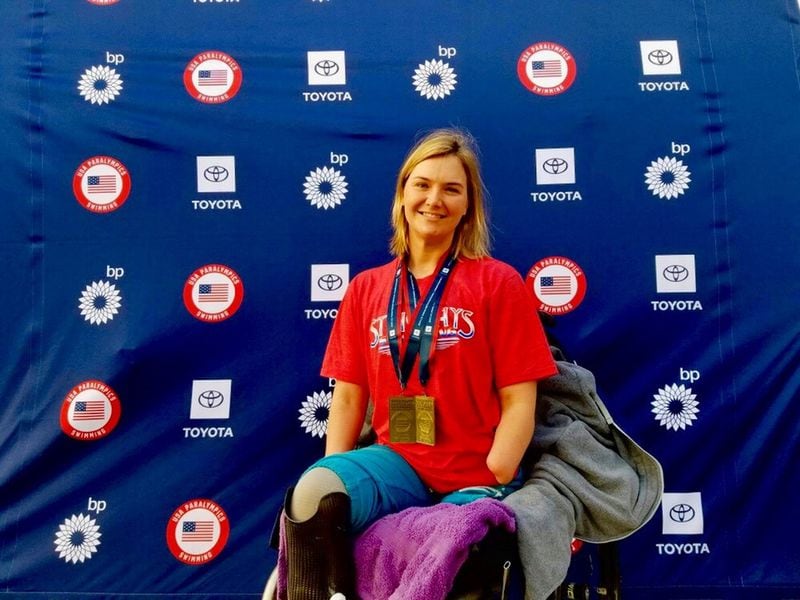 Aimee Copeland won two gold medals and came in second place in four other categories last month at the Paralympic National Swimming Championships in Tucson, Ariz. CONTRIBUTED