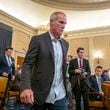 Former NFL quarterback Brett Favre arrives to appear before the House Committee on Ways and Means on Capitol Hill, Tuesday, Sept. 24, 2024, in Washington. (AP Photo/Mark Schiefelbein)