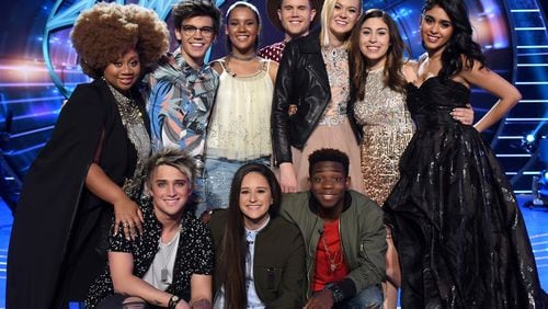 AMERICAN IDOL: Top 10: L-R: Top 10 contestants La'Porsha Renae, MacKenzie Bourg, Tristan McIntosh, Trent Harmon, Olivia Rox, Gianna Isabella, Sonika Vaid, (L-R Front Row) Dalton Rapattoni, Avalon Young and Lee Jean on AMERICAN IDOL airing Thursday, Feb. 25 (8:00-10:00 PM ET/PT) on FOX. © 2016 FOX Broadcasting Co. Cr: Ray Mickshaw/ FOX. This image is embargoed until Thursday, Feb. 25,10:00PM PT / 1:00AM ET