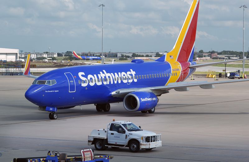 FILE - A Southwest Airlines plane moves to depart from Love Field in Dallas, July 25, 2024. (AP Photo/LM Otero, File)