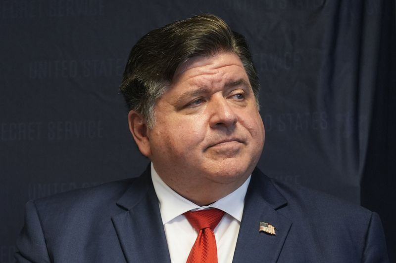 Illinois Gov. JB Pritzker attends a Democratic National Convention security briefing at the U.S. Secret Service's Chicago Field Office Thursday, July 25, 2024, in Chicago. (AP Photo/Erin Hooley)