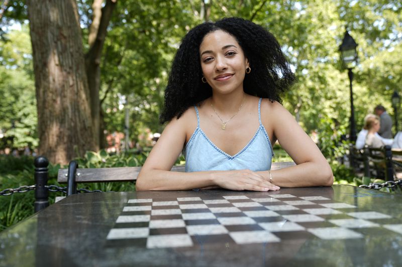 Juliana Pache poses for a photo in Washington Square Park in New York, Tuesday, July 16, 2024. (AP Photo/Pamela Smith)