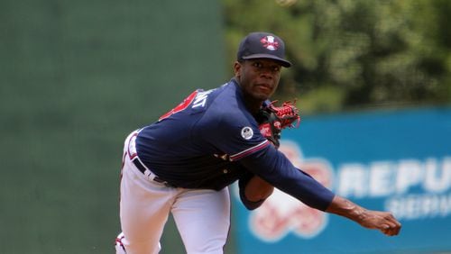 Toussaint said he’s slowing down his mechanics a little while working with Rome Braves pitching coach Gabriel Luckert. (Special to the AJC/Mills Fitzner)