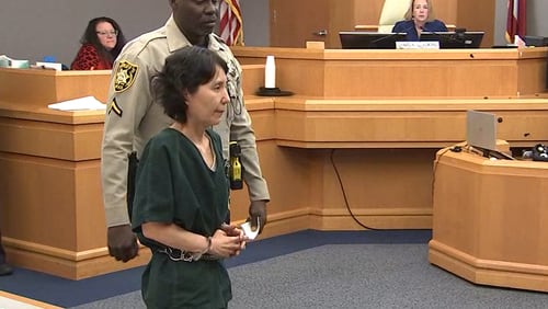 Mihee Lee appeared in court in Gwinnett County for an arraignment hearing on charges related to the death of 33-year-old South Korean woman Seehee Cho.