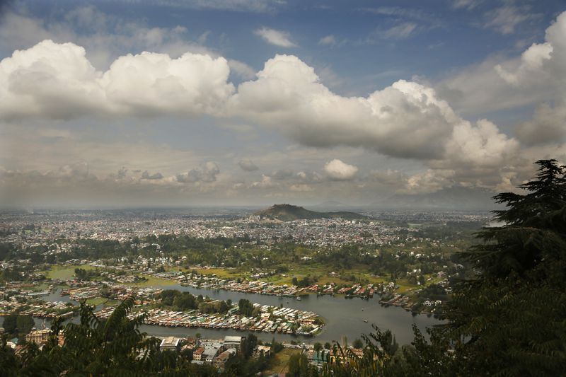 An overview of Dal Lake in Srinagar, Indian controlled Kashmir, Oct. 1, 2019. (AP Photo/Mukhtar Khan,File)