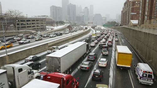 Georgia isn’t the worst for congestion delays that drive up trucking costs, but is has spots that have a negative effect. AJC file photo.