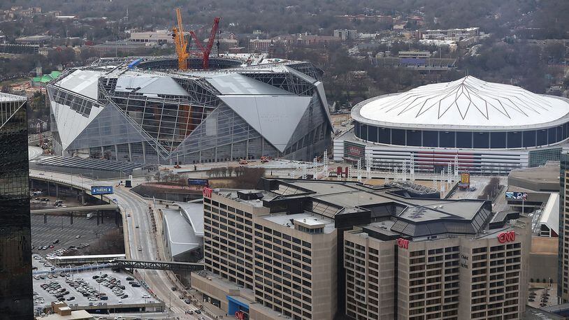 Aerial shot of Marlins Park Stadium roof, Stock Video