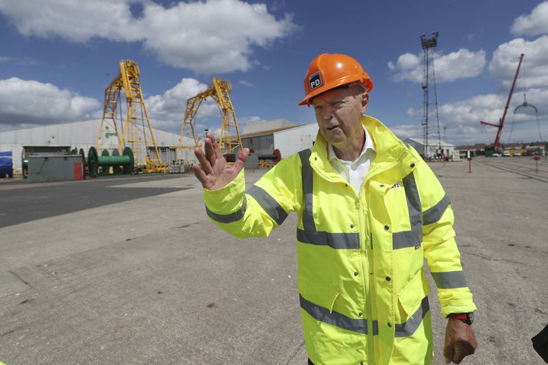PD Ports Operations manager Jerry Hopinkson, is pictured in Hartlepool, England, Thursday, June 27, 2024. As British voters prepare to choose a new government on Thursday, July 4, Hartlepool’s statistics still tell a sobering story. Compared the country as a whole, it has higher unemployment, lower pay, shorter life expectancy, more drug deaths and worse crime rates. (AP Photo/Scott Heppell)