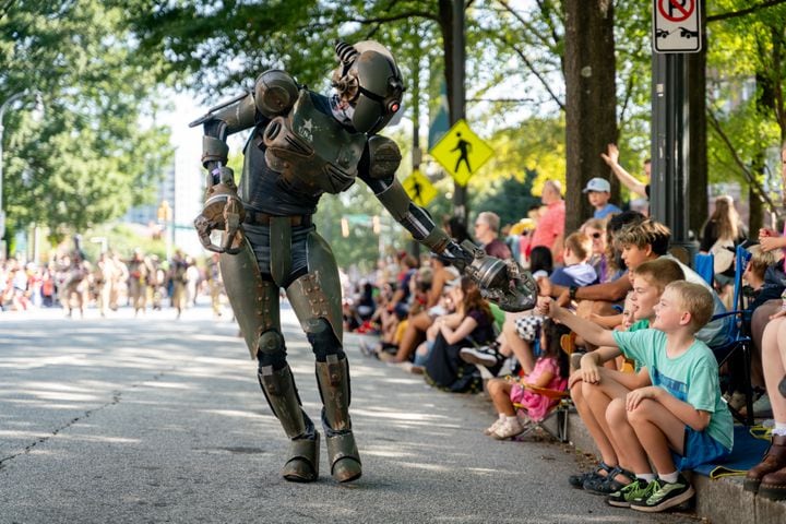 Thousands lined up along Peachtree Street Saturday morning for the annual Dragon Con parade.