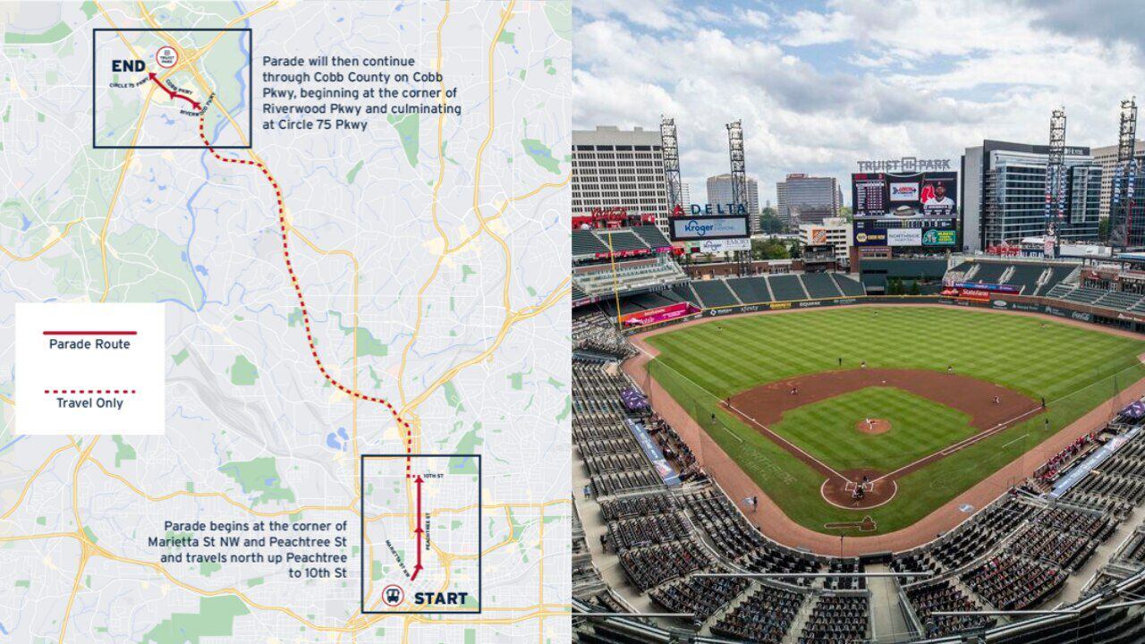 A breakdown of the Atlanta Braves parade route ahead of Friday's
