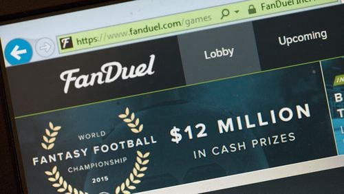 CHICAGO, IL - OCTOBER 16:  The fantasy sports website FanDuel  is shown on October 16, 2015 in Chicago, Illinois. FanDuel and its rival DraftKings have been under scrutiny after accusations surfaced of employees participating in the contests with insider information. An employee recently finished second in a contest on FanDuel, winning $350,000. Nevada recently banned the sites.  (Photo illustration by Scott Olson/Getty Images)