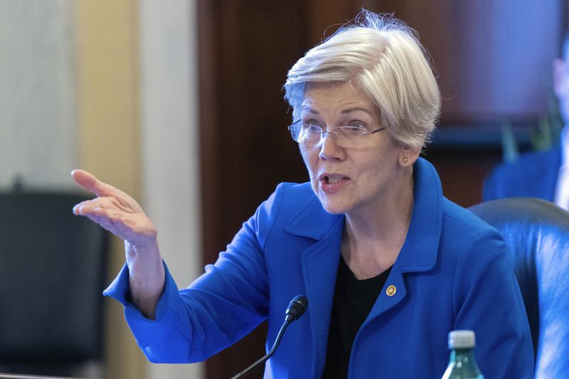 FILE -Sen. Elizabeth Warren, D-Mass., speaks during the Senate Armed Services Subcommittee on Personnel hearing to examine the status of Department of Defense recruiting efforts and plans for fiscal year 2024, on Capitol Hill in Washington Wednesday, Dec. 6, 2023, U.S. senators Elizabeth Warren and Richard Blumenthal have asked the Department of Justice to take tougher action against Boeing executives by holding them criminally accountable for safety issues that have impacted its airplanes, Thursday, Oct. 3, 2024. (AP Photo/Jose Luis Magana, File)