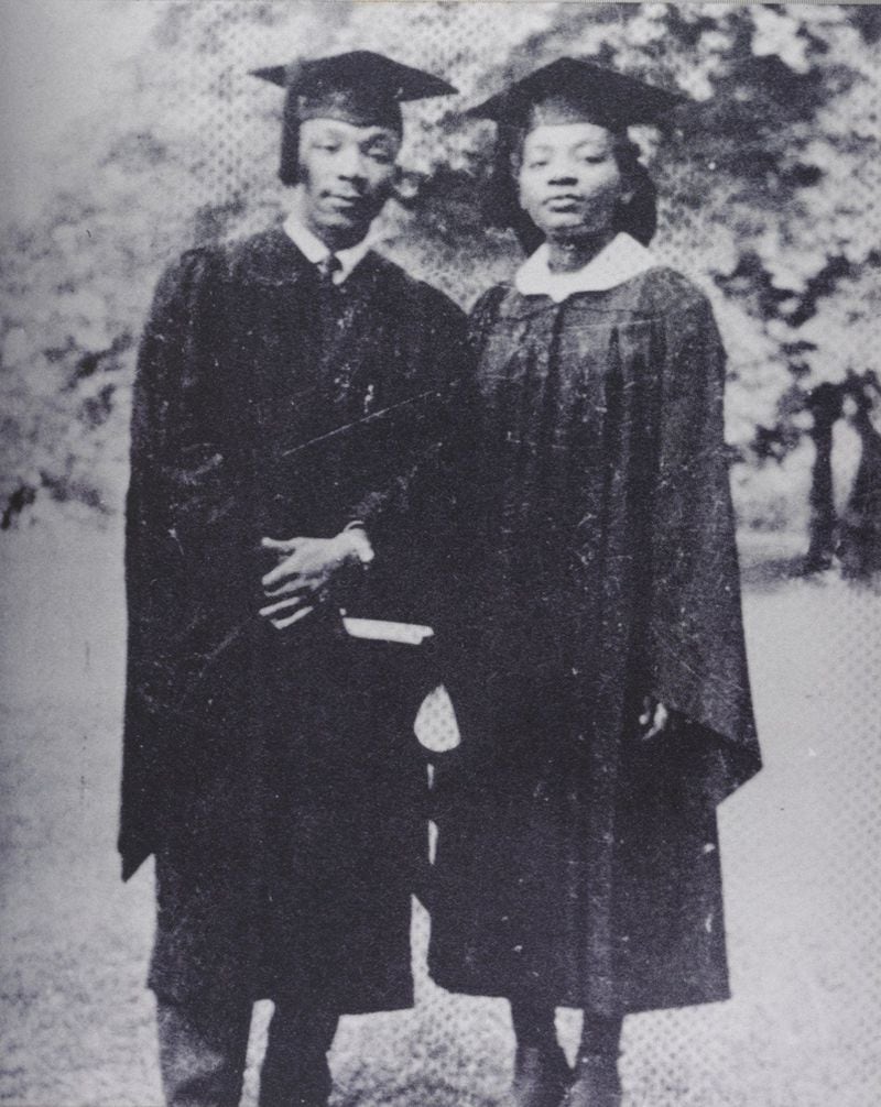 Martin Luther King Jr. and his sister, Christine, after their commencement ceremonies at Morehouse College and Spelman College in 1948. (Used with permission, Martin Luther King Jr. International Chapel, Morehouse College)