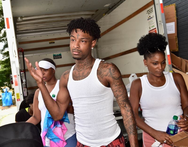 21 Savage at his "Issa Back 2 School Drive" in Atlanta last year. (Photo: Getty Images)