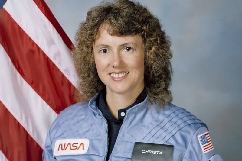 FILE - This Sept. 26, 1985 photo made available by NASA shows astronaut Christa McAuliffe. (NASA via AP)