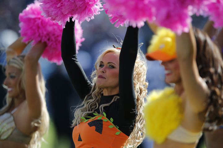 NFL cheerleaders get in the Halloween spirit