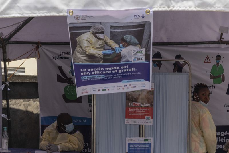 Health workers prepare to administer mpox vaccine to members of the public at the General hospital, in Goma, Democratic Republic of Congo Saturday, Oct. 5, 2024. (AP Photo/Moses Sawasawa)