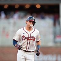 Atlanta Braves' Austin Riley (27) runs the bases after he hits a solo home run in the second inning of a baseball game against the San Francisco Giants, Tuesday, July 2, 2024, in Atlanta. (AP Photo/Brynn Anderson)