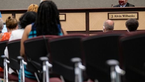 200716-Suwanee-J. Alvin Wilbanks, superintendent of Gwinnett County Public Schools, listens to public comment during a school board meeting Thursday evening July16, 2020. Ben Gray for the Atlanta Journal-Constitution