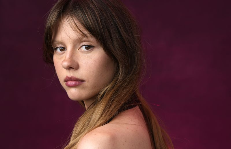 Mia Goth, star of "MaXXXine," poses for a portrait at the West Hollywood EDITION, Monday, June 24, 2024, in West Hollywood, Calif. (AP Photo/Chris Pizzello)