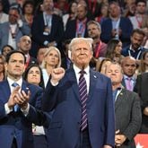 Republican presidential candidate former President Donald Trump attends the third day of the Republican National Convention, Wednesday, July 17, 2024, in downtown Milwaukee, WI. (Hyosub Shin / AJC)