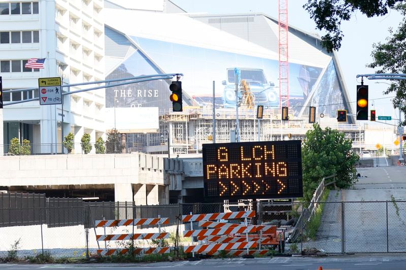 The access to the Gulch parking lots is being limited as Centennial Yards has begun construction on its central entertainment district, Monday, July 1, 2024.
(Miguel Martinez / AJC)