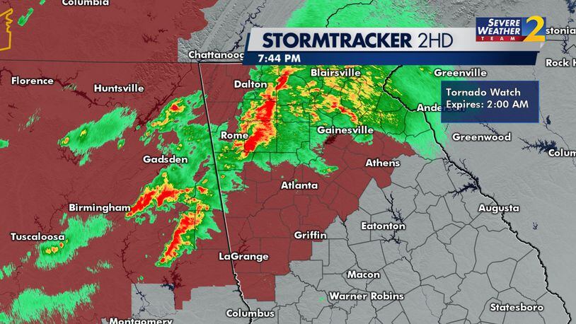 Weather Alert Tornado Watch Issued For Metro Atlanta Until 2 A M