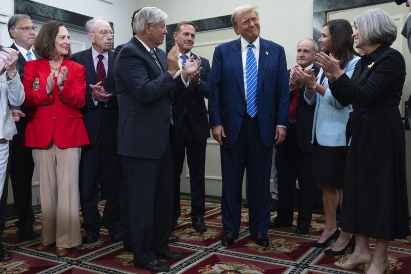 Former President Donald Trump met with some members of Congress on Thursday in Washington.
