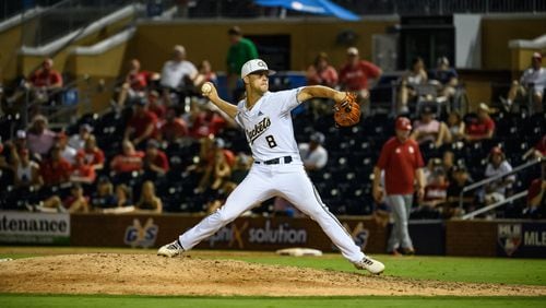 Georgia Tech pitcher Jonathan Hughes earned the win in the Yellow Jackets' ACC tournament semifinal win over N.C. State May 25, 2019 in Durham, N.C. (Ken Langley/ Georgia Tech Athletics)