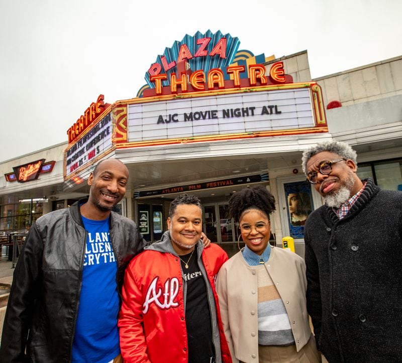 Plaza Theater menjadi tuan rumah acara Black Culture Movie Night pertama Atlanta Journal-Constitution pada hari Selasa, 26 Maret 2024 yang menayangkan film tentang kedewasaan tahun 2006 ATL dan diskusi panel dengan Produser film Dallas Austin dan Editor UATL AJC Mike Jordan setelah pemutaran film. Tim UATL AJC, termasuk Christopher Daniel, dari kiri, Mike Jordan, Najja Parker, dan Ernie Suggs, menghadiri acara malam film tersebut, yang akan diadakan setiap tiga bulan. (Jenni Girtman untuk The Atlanta Journal-Constitution)