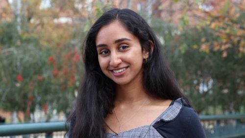 Riya Patel, founder of the Athens chapter of Hearts for the Homeless, poses for a portrait on Nov. 16, 2023. The University of Georgia student club provides a combination of education and service focused on heart and mental health. 
(Photo Courtesy of Navya Shukla)