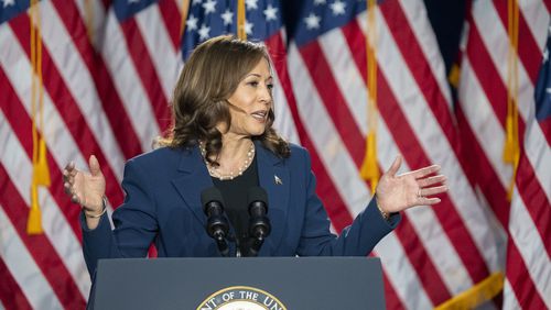 Lots of names have popped up as potential running mates with Vice President Kamala Harris on the Democratic ticket. But Georgia Democrats have not reached a consensus. (AP Photo/Kayla Wolf)
