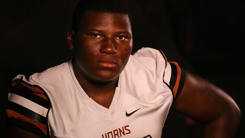 Lanier defensive tackle Derrick Brown was a preseason AJC Super 11 selection. (Curtis Compton/AJC)