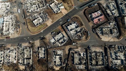 FILE - A general view shows the aftermath of a wildfire in Lahaina, Hawaii, on Aug. 17, 2023. (AP Photo/Jae C. Hong, File)