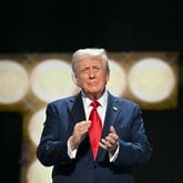 Republican presidential candidate former President Donald Trump is introduced during the final night of the Republican National Convention on Thursday, July 18, 2024, in Milwaukee. (Hyosub Shin / AJC)