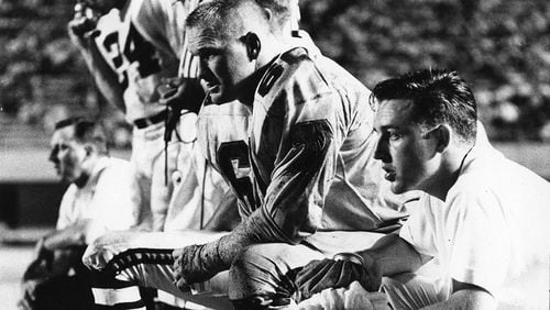 Atlanta Falcons linebacker Tommy Nobis on the sidelines in 1966. AJC file photo