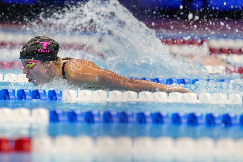Regan Smith swims during the Women's 200 butterfly finals Thursday, June 20, 2024, at the US Swimming Olympic Trials in Indianapolis. (AP Photo/Darron Cummings)