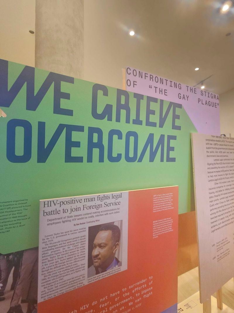 "Queer Justice: 50 Years of Lambda Legal and LGBTQ+ Rights" opened at the National Center for Civil and Human Rights in January 2024. The traveling exhibit will also stop in Los Angeles, Chicago, Dallas and Washington D.C. Credit: DeAsia Paige