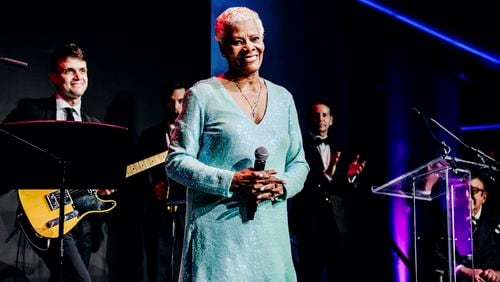 Singer Dionne Warwick performs at the God's Love We Deliver 2021 Golden Heart Awards at The Glasshouse, New York, on Oct. 18, 2021. She is the subject of the documentary “Dionne Warwick: Don’t Make Me Over.” (Nina Westervelt/The New York Times).