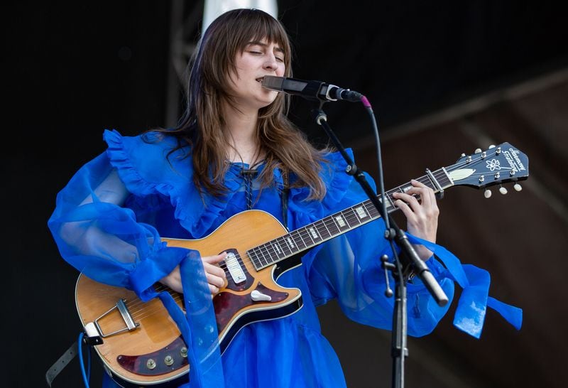Faye Webster peforms on the first day of this year's Shaky Knees Festival on Friday afternoon, April 29, 2022. (Photo by Ryan Fleisher for The Atlanta Journal-Constitution)