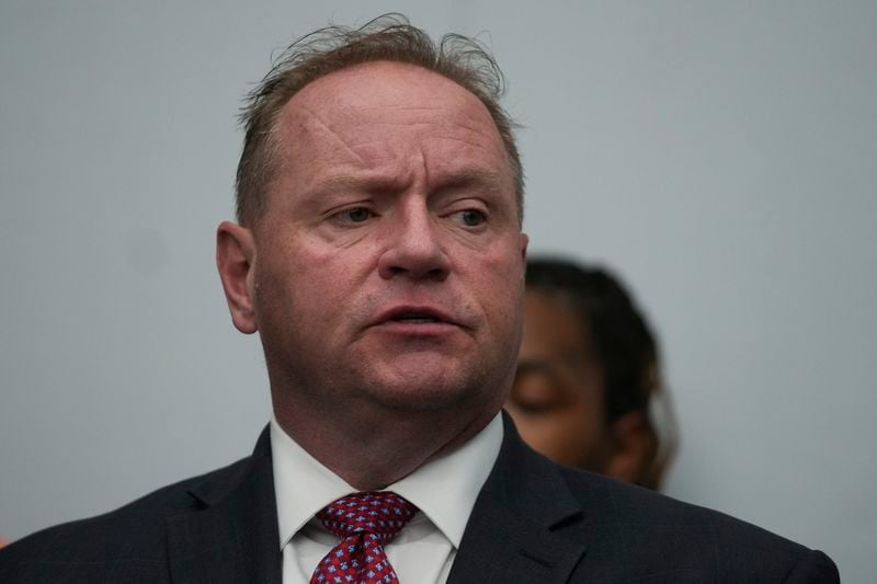 Attorney Todd Mathews speaks during a press conference regarding a lawsuit alleging that more than 200 men and women were sexually abused as children while in custody at juvenile detention centers in Illinois, Tuesday, Sept. 24, 2024, in Chicago. (AP Photo/Erin Hooley)