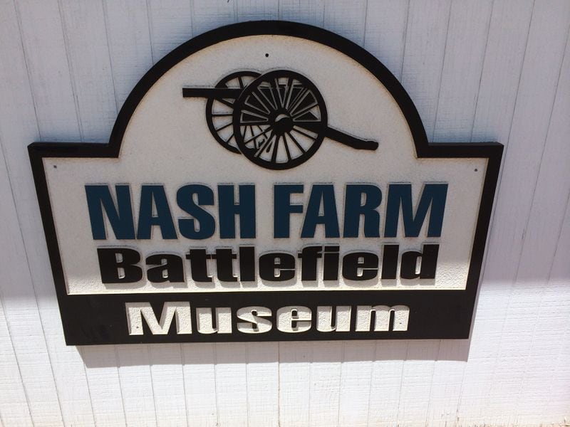 Sign on the museum, now closed, at Nash Farm Battlefield. (By permission, downloaded from Nash Farm Battlefield Facebook page)