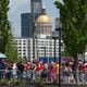 Thousands of Trump supporters are lining the streets of Atlanta ahead of the former presidents rally. Saturday, August 3rd, 2024 (Ben Hendren for the Atlanta Journal-Constitution)